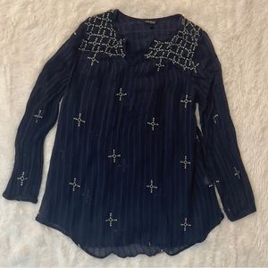 Lucky Brand Floating Embroidered Top